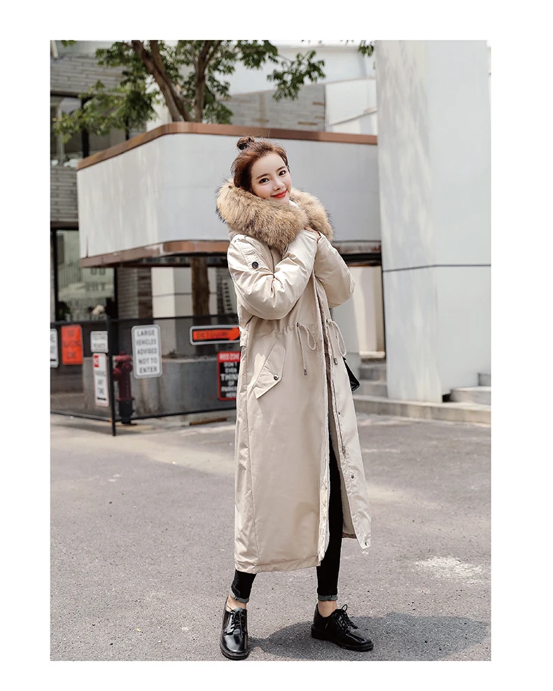 30 градусов зимняя одежда X-long parkas зимняя куртка женская меховая куртка с капюшоном Женское пальто с подкладкой из пуха Толстая зимняя куртка женская одежда
