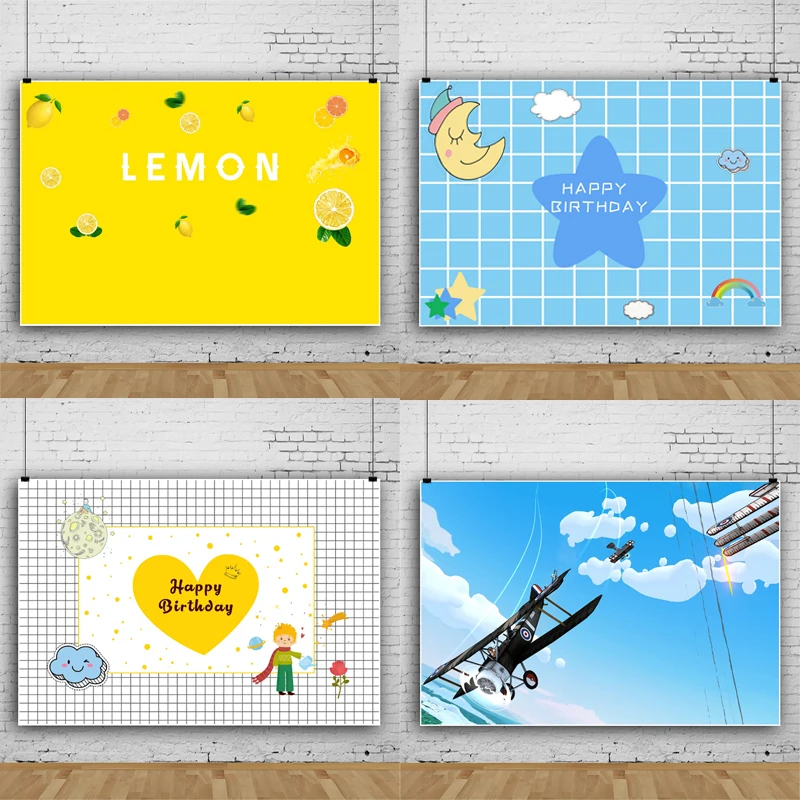 

Child Party Backdrops For Photo Customized Happy Birthday Kids Party Vinyl Cloth Photography Decorations Baby Party Supplies
