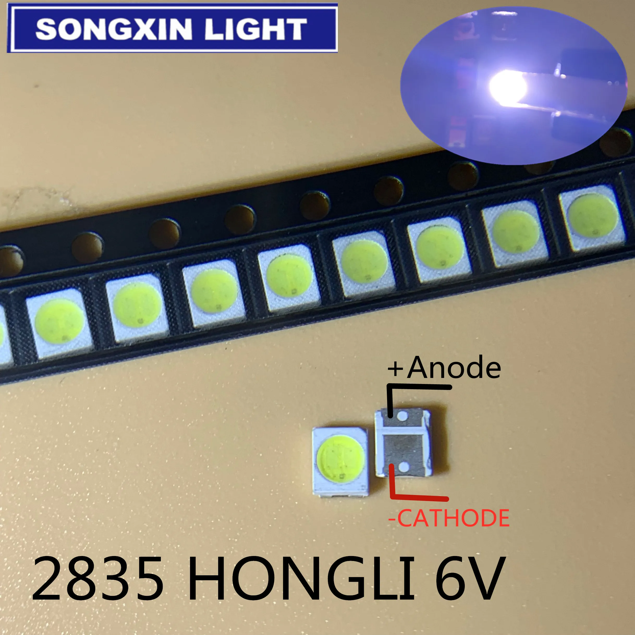 4000 шт. HONGLI TRONIC светодиодный подсветка 1210 3528 2835 1 Вт 6 в 111LM холодный белый ЖК-дисплей