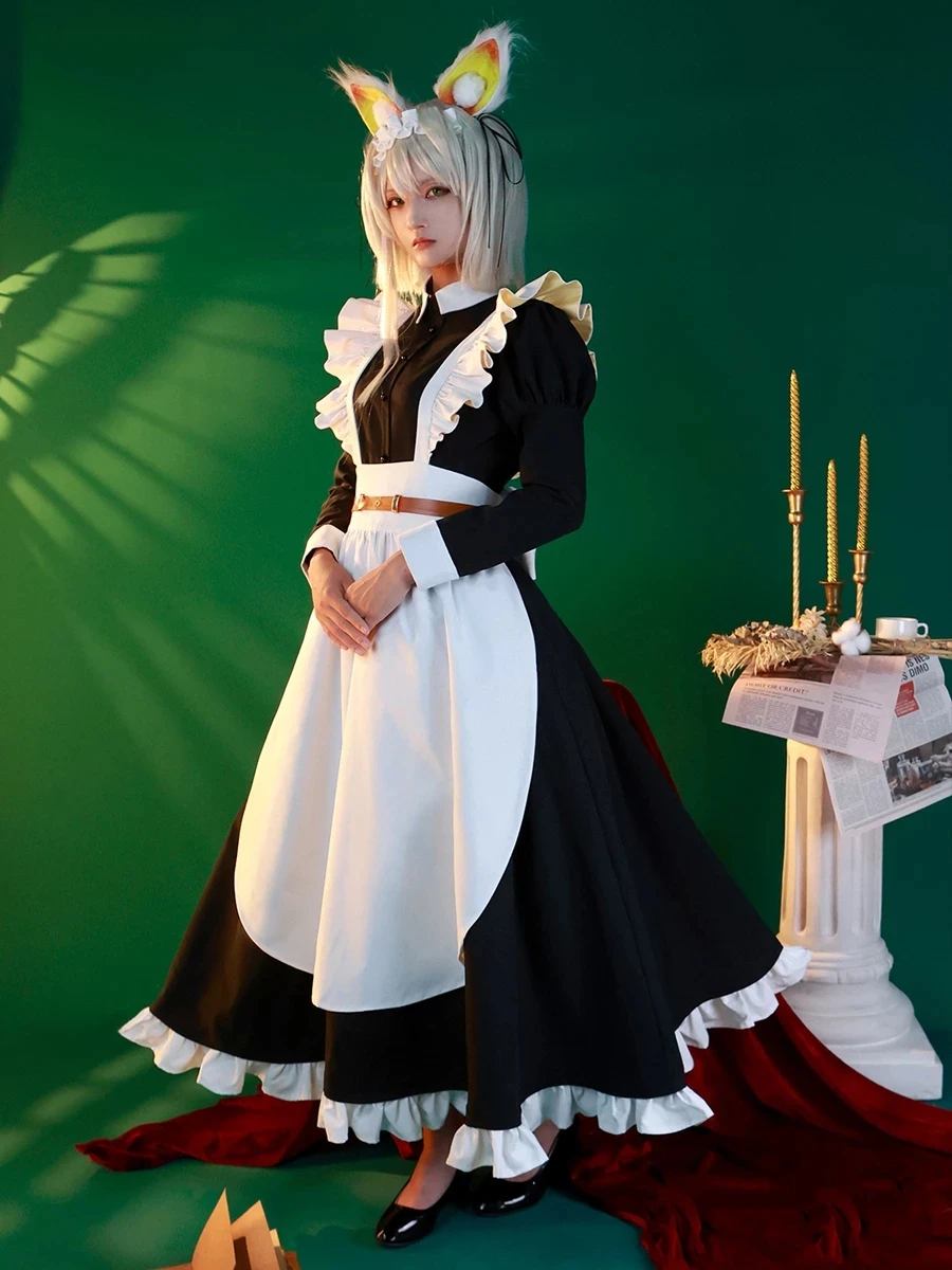 

Anime Arknights Kaltsit Here's Your Coffee Sir Maid Dress Nurse Party Uniform Cosplay Costume Halloween Women FreeShipping 2021