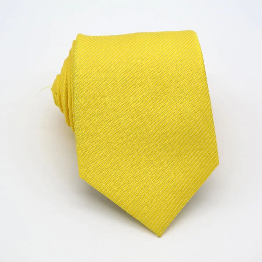 Желтый галстук мужской классический однотонный шейный Шелковый жаккардовый