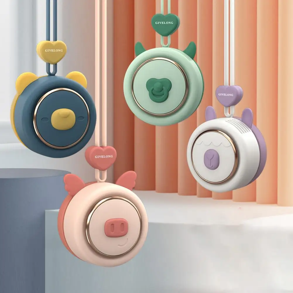 

Electric Fan Adjuatable Safe Plastic Bladeless Mini USB Fan Air Cooling Summer Outdoor Travel Lanyard Handfree Cooler USB Fan