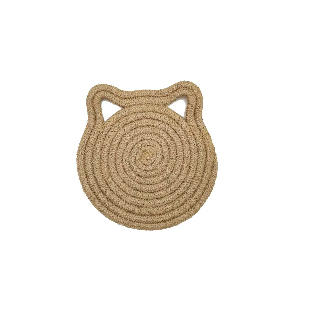 

Handmade Cotton Cord Heat Insulation Dining Table Mat Delicate Embroidery Dessert Pan Table Placemat Non-slip Coffee Cup Mats