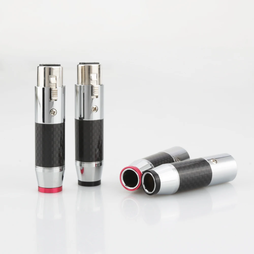 4 шт. высококачественные Аудиоразъемы XLR из углеродного волокна с родиевым