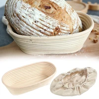elliptical fermented bread basket rattan basket baguette dough bread proofing food storage fruit tray pad combination