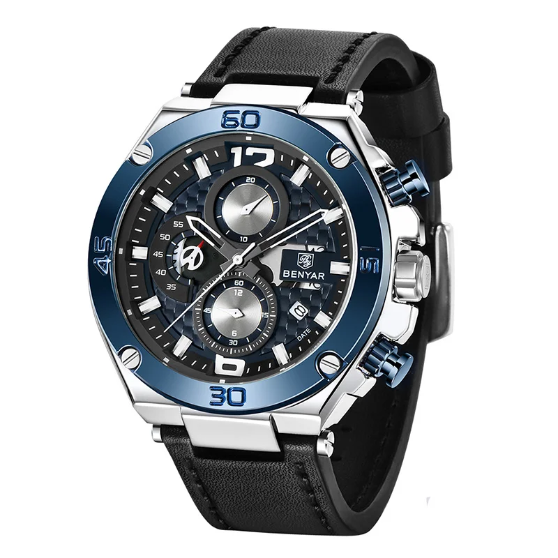 

2021 new luxury brand men's watch waterproof clock fashion casual sports men's watch leather quartz watch