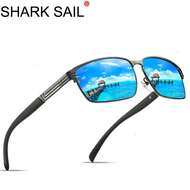 Акула парус унисекс Ретро алюминий + TR90 Квадратные Солнцезащитные очки с