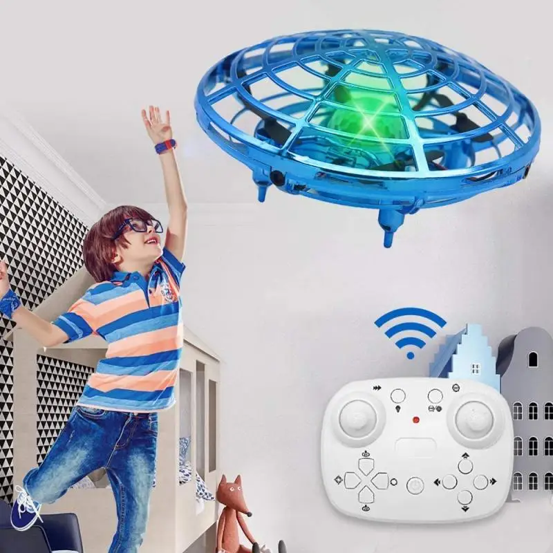 Mini RC UFO With Five Induction Colorful Light Flying Anti-collision Helicopter Electronic Sensing Aircraft Drone Toys for boys | Игрушки и