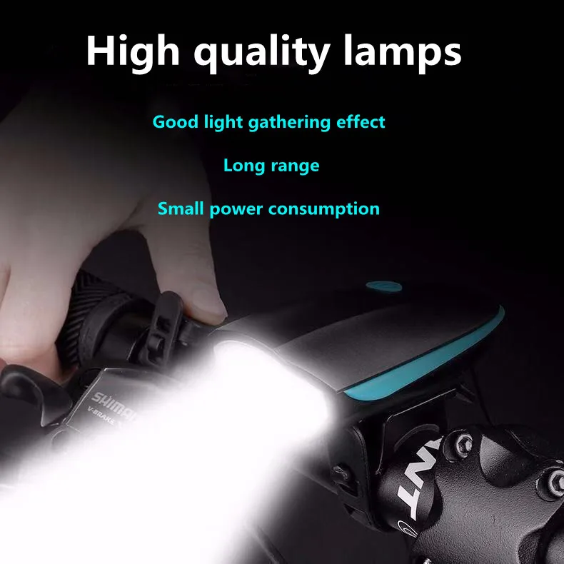 

Bike Lights Waterproof Rain Bicycle Horn 1200 MA Lithium Battery Multi-Purpose Bicycle Equipment Cycling Outdoor USB Charging