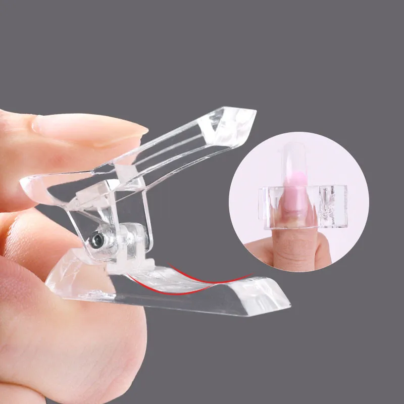 10Pcs/set Nail Tips Clip Quick Building UV Builder Gel Assistant Tool DIY Manicure Plastic Extension Clamp Accessories 4 Colors
