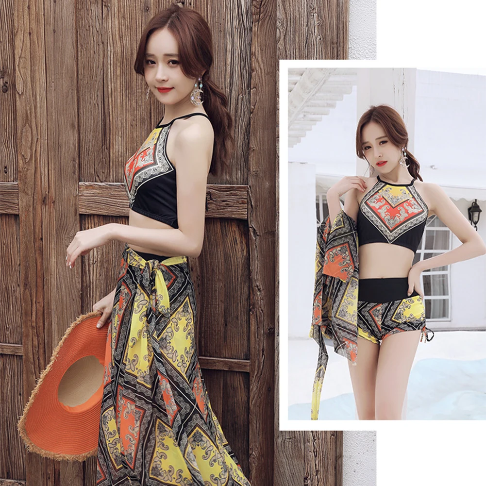 Комплект из 3 предметов купальник бикини комплект Для женщин сексуальный крест