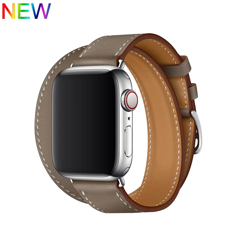 Etoupe 1 Кожаный ремешок для apple watch band iwatch band Pulseira apple watch 5 4 3 2 ремешок 44 мм 40 мм 42 мм 38 мм браслет correa - Цвет ремешка: Etoupe 1