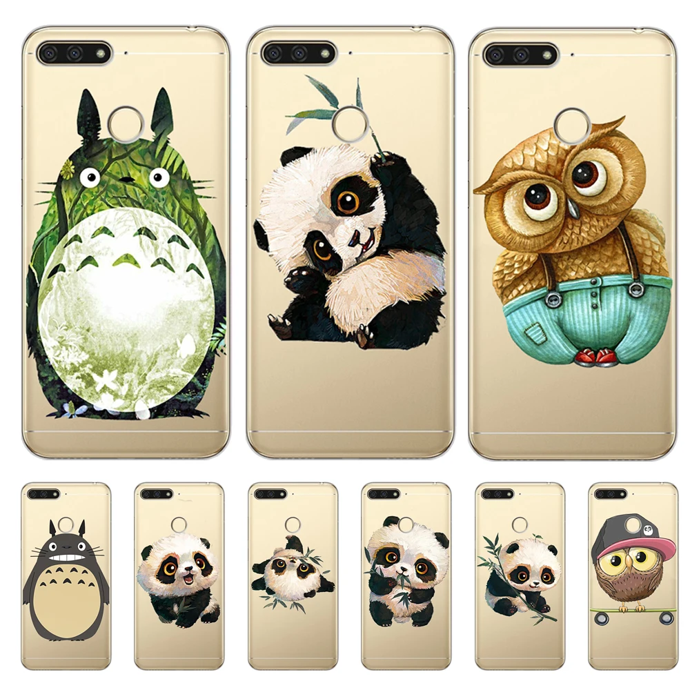 Totoro Panda мультфильм для huawei Y5 Y6 II Prime Nova 2 3 4 3i Plus чехол для телефона Etui funda etui capinha милый