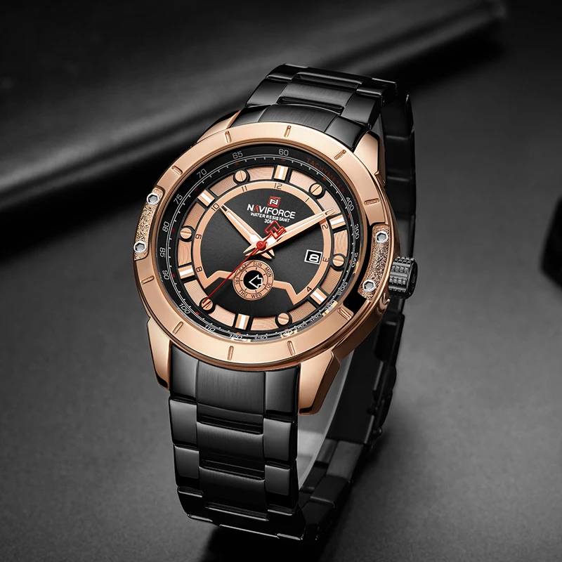 Часы NAVIFORCE мужские модные кварцевые водонепроницаемые из нержавеющей стали |