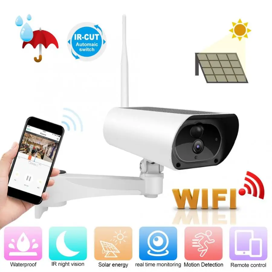 Мини микро камера 1080P наружная 4 X Zoom Беспроводная wifi Солнечная водонепроницаемая IP камера обнаружения движения для ONVIF