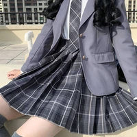 high waist pleated plaid lolita a line skirts women harajuku kawaii mini skirts girls japanese school skirt uniform