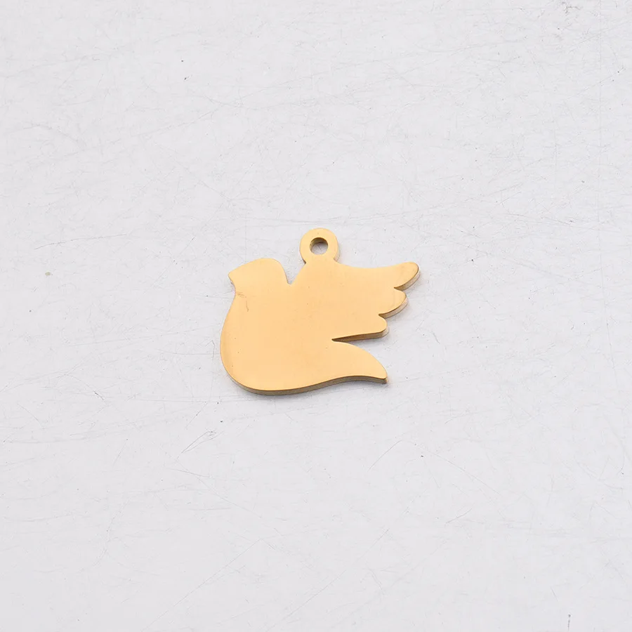 5 шт./лот DIY нержавеющая сталь голубь мира форма кулон Шарм зеркало полированные