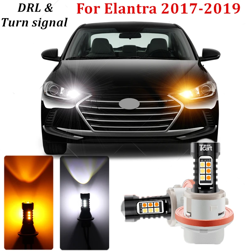 Car LED Turn Signal Light+Daytime Running Light Dual Mode Auto DRL For 2017-2019 Hyundai Elantra Avante I35 I30 Fluidic Car LED Turn Signal Light+Daytime Running Light Dual Mode Auto DRL For 2017-2019 Hyundai Elantra Avante I35 I30 Fluidic