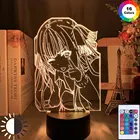 Светодиодный ночник для спальни, Декор, светильник, подарок на день рождения, аниме, Usb Батарея, СВЕТОДИОДНЫЙ Красочный акриловый 3D светильник с сенсорным датчиком, Рождество