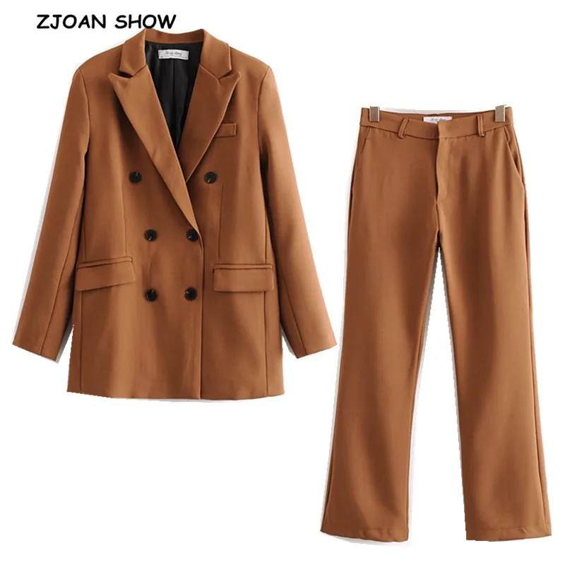 2019 новый осенний BF Стиль двубортная кнопка женские клубный пиджак верблюжьего