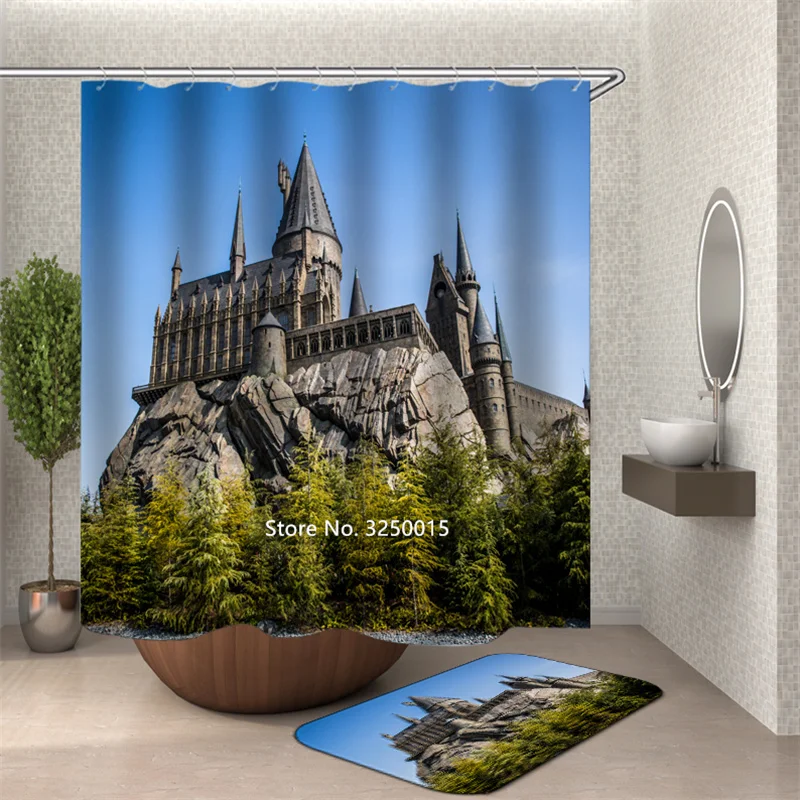 

Washable Modern Urban Architecture Streetscape Sexy Goddess Modern Simple Shower Curtain Waterproof and Mildew Proof with Hook