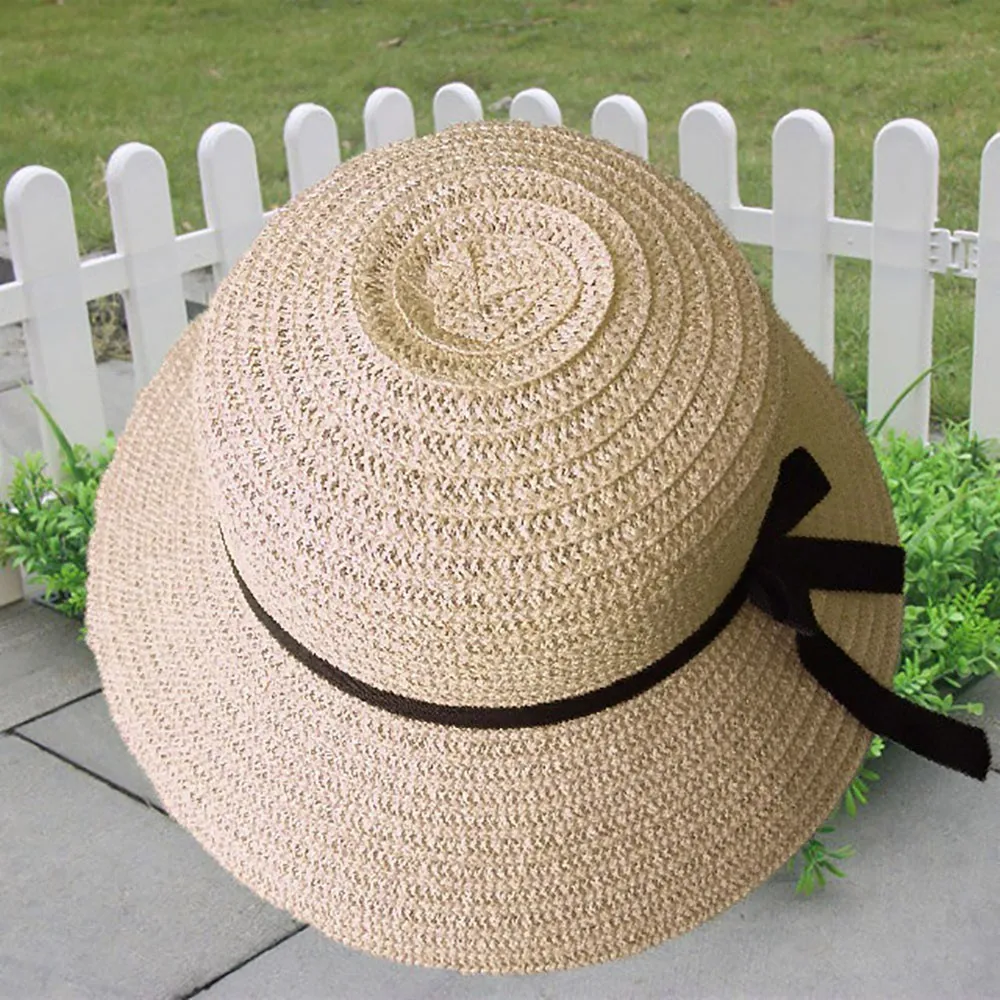 

Floppy Foldable Ladies Women Straw Beach Sun Summer Hat Beige Wide Brim Summer Men Beach Hats For Women Straw Hats
