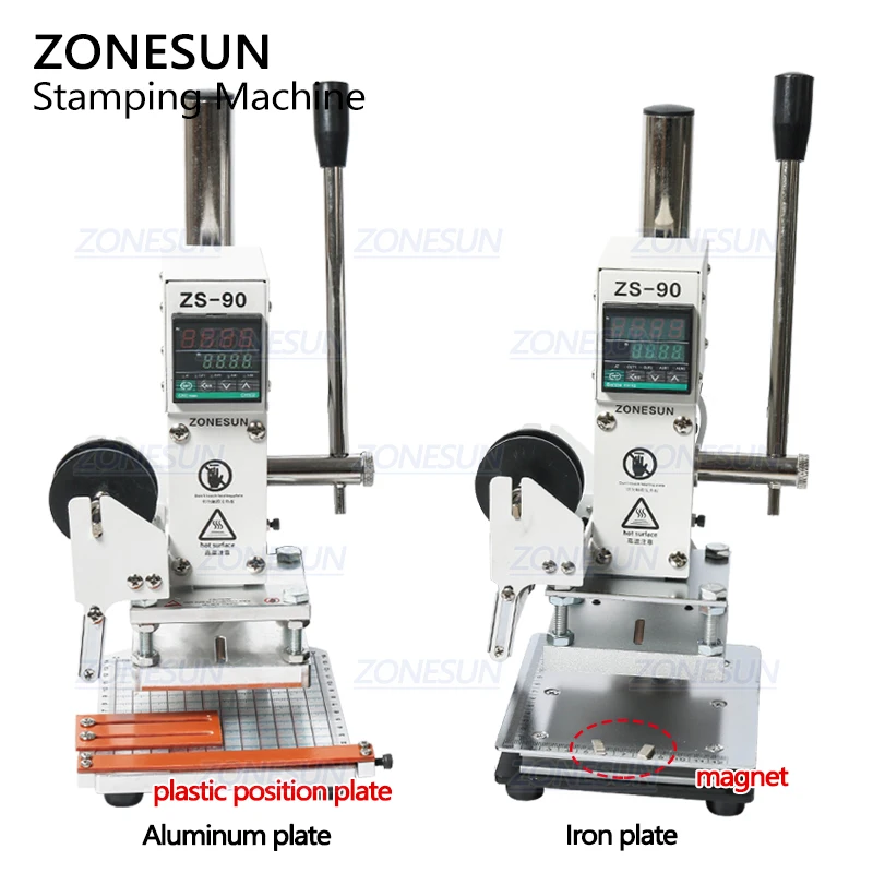 ZONESUN ZS-90, новая машина для горячего тиснения фольгой, ручная Бронзирующая машина для ПВХ карты, кожи, бумаги, тиснения, штамповки