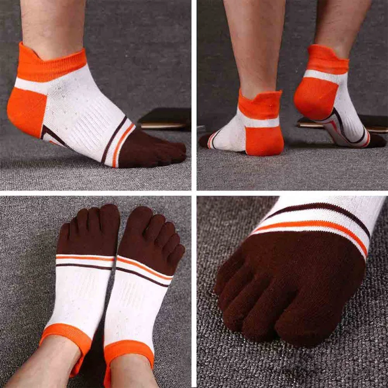 1 pair 39-43 Toe Socks Lady men Finger-separated Odor Resistant Cotton Polyester Spandex Ankle Hosiery