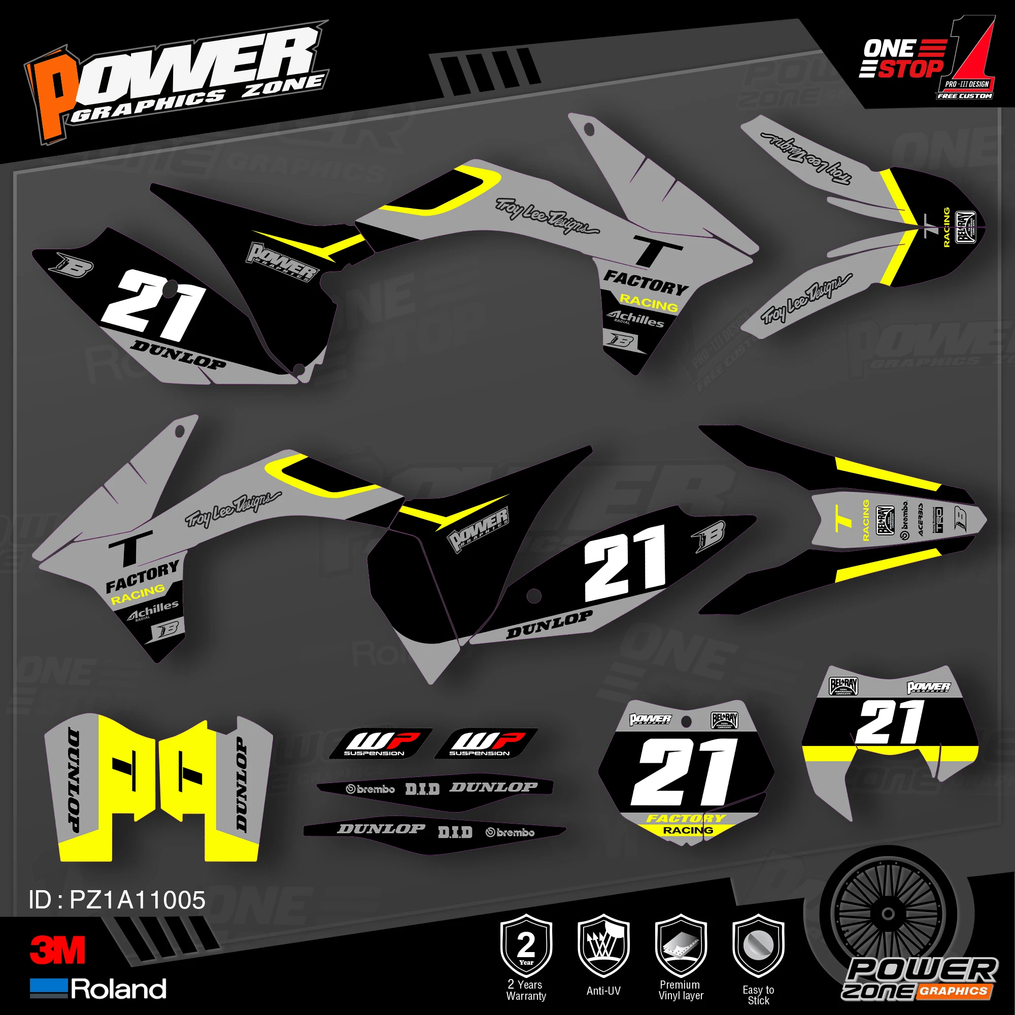 Персонализированные графические фоны PowerZone Team наклейки 3M Набор наклеек для KTM SX SXF