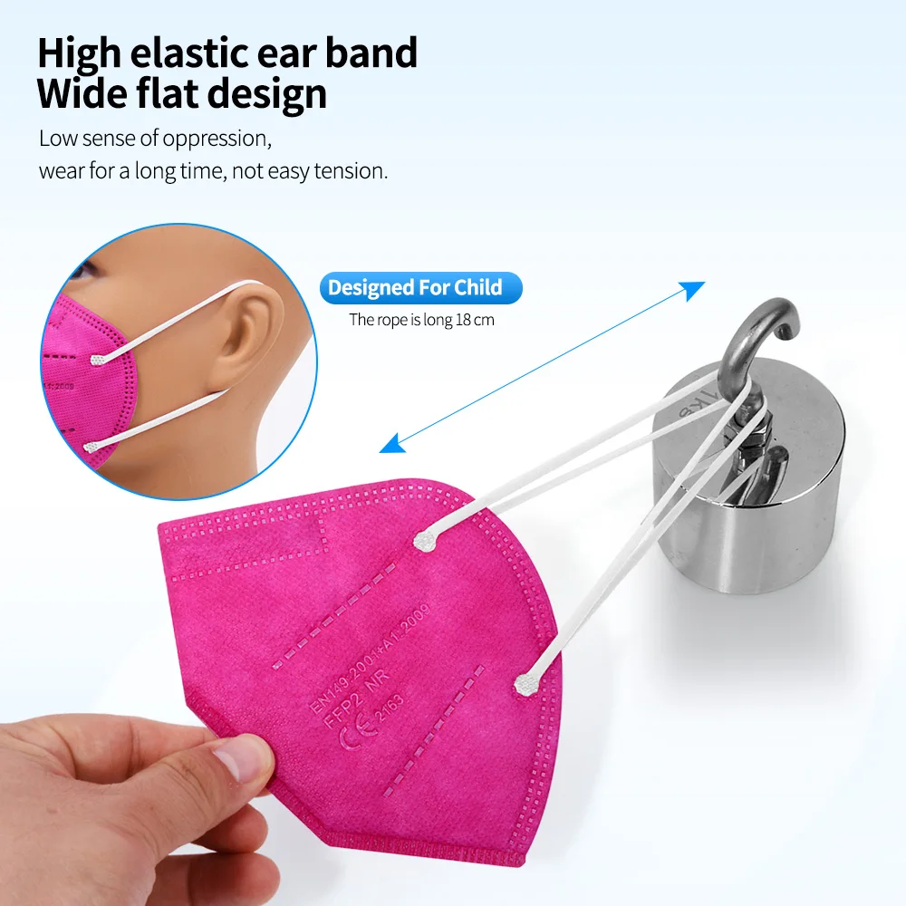 Детская маска FFP2 детская KN95 защитные пылезащитные дышащие многоразовые маски