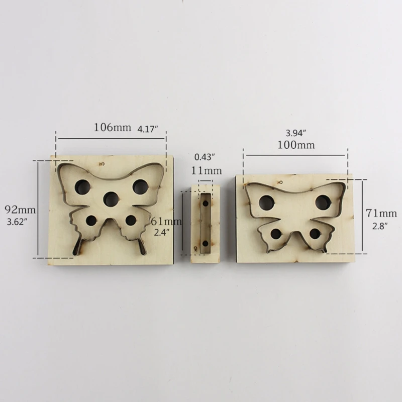 

3Pcs Butterfly Wooden Die Cutting Leather Mold Swallowtail Cutting Mold Scrapbook Embossing Jewelry DIY Leather Crafts