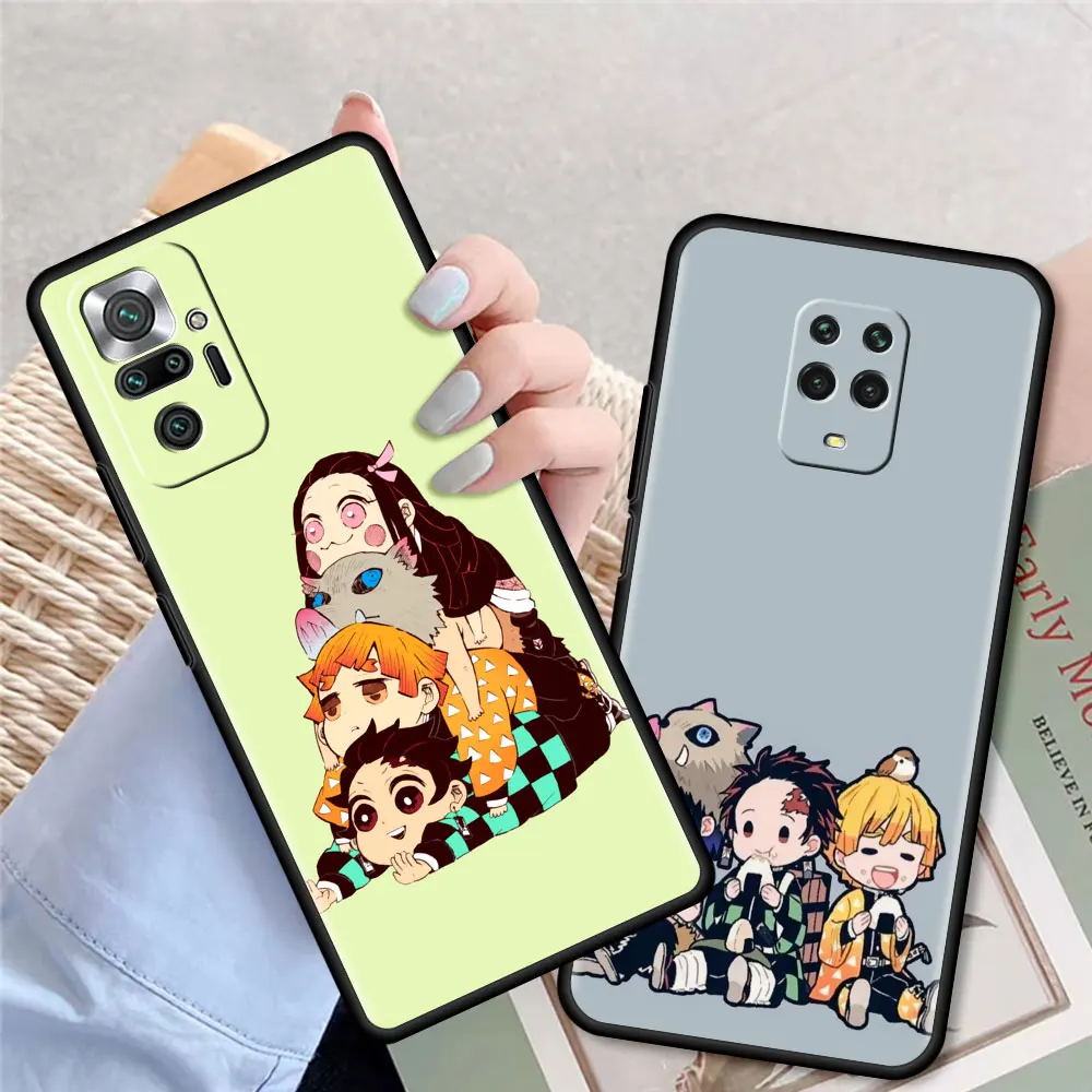 

Fashion Case for Xiaomi Redmi Note 9S 9 8 7 8T 10 Pro 9C 9A 7A 6A 8A 6 K40 Soft Cover Phone Coque Cartoon Demon Slayer
