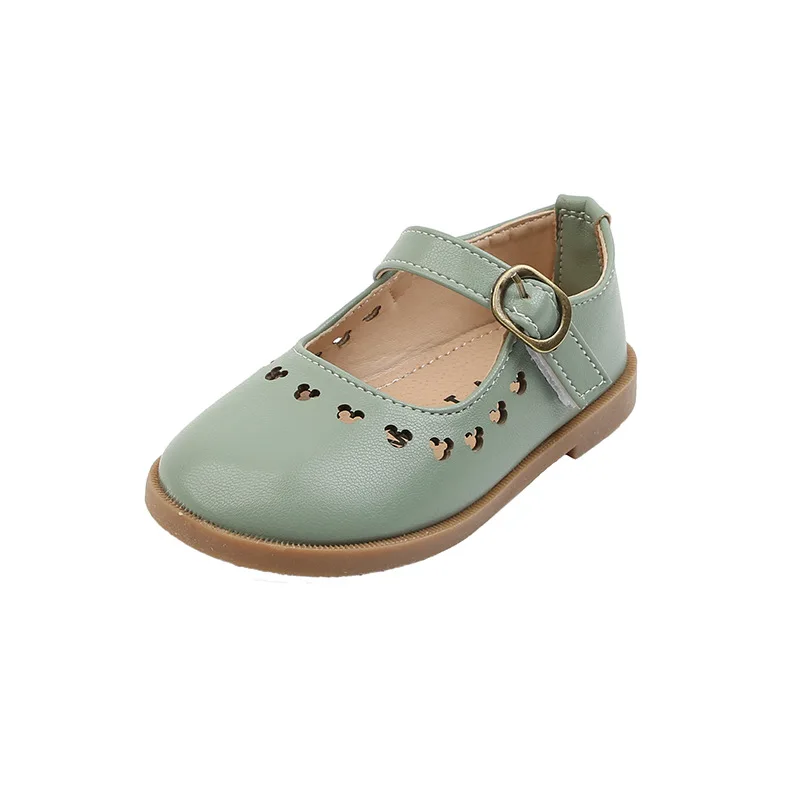 

Newest Summer Kids Shoes 2021 Fashion Leathers Sweet Children Sandals For Girls Toddler Baby Breathable PU Out Bow Shoes