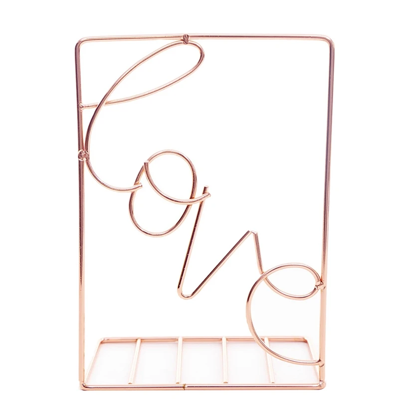 

4Pcs Creative Love Shaped Metal Bookends Desk Storage Holder Shelf Book Organizer Stand