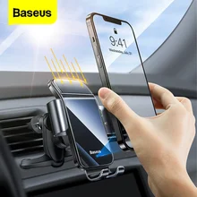 Baseus Car Phone Holder Solar Energy powered Induction Car Mount Phone Stand Support For iPhone 12 Xiaomi Auto Cellphone Holder