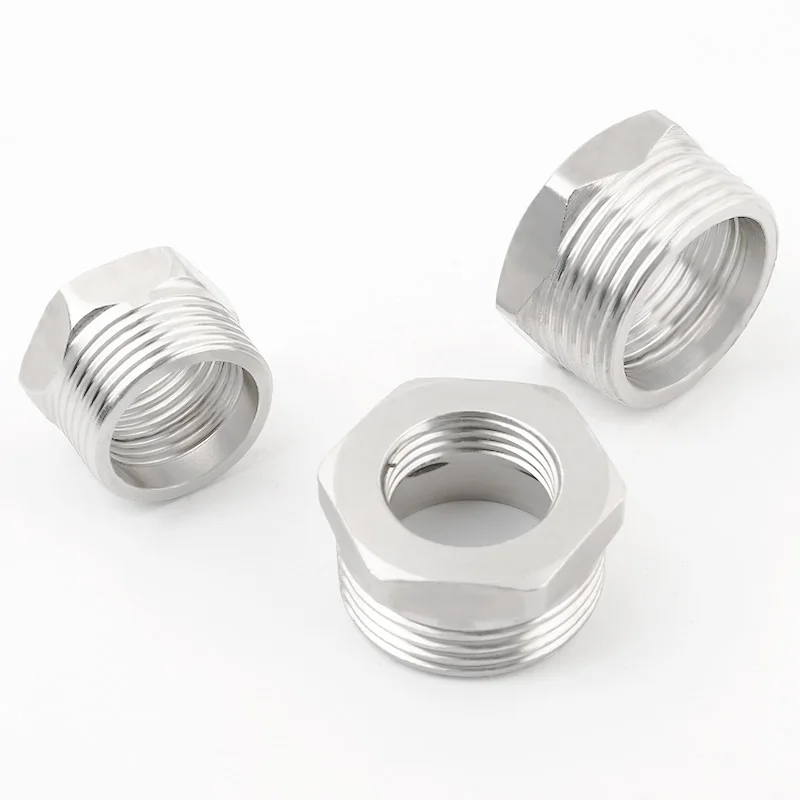 

2pc Thread Reducer Bushing 1/4" 3/8" 1/2" 3/4" 1" BSP Coupler Male To Female Pipe Fitting Connector Adapter Stainless Steel 304