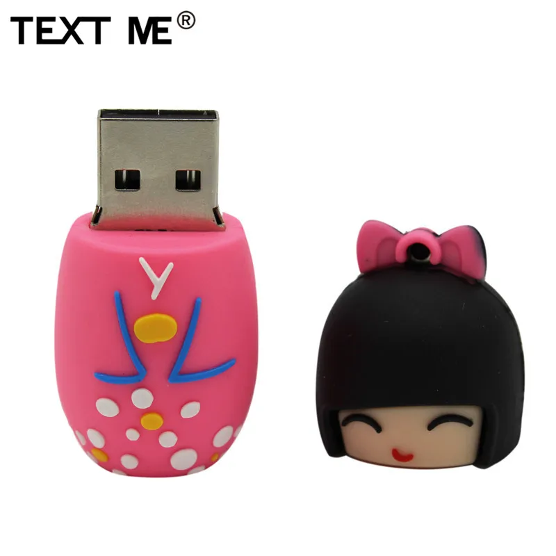 Напиши мне 64 Гб мини милый японский dollusb флеш-накопитель usb 2,0 4 ГБ 8 ГБ оперативной памяти, 16 Гб встроенной памяти, 32 ГБ флэш-накопитель