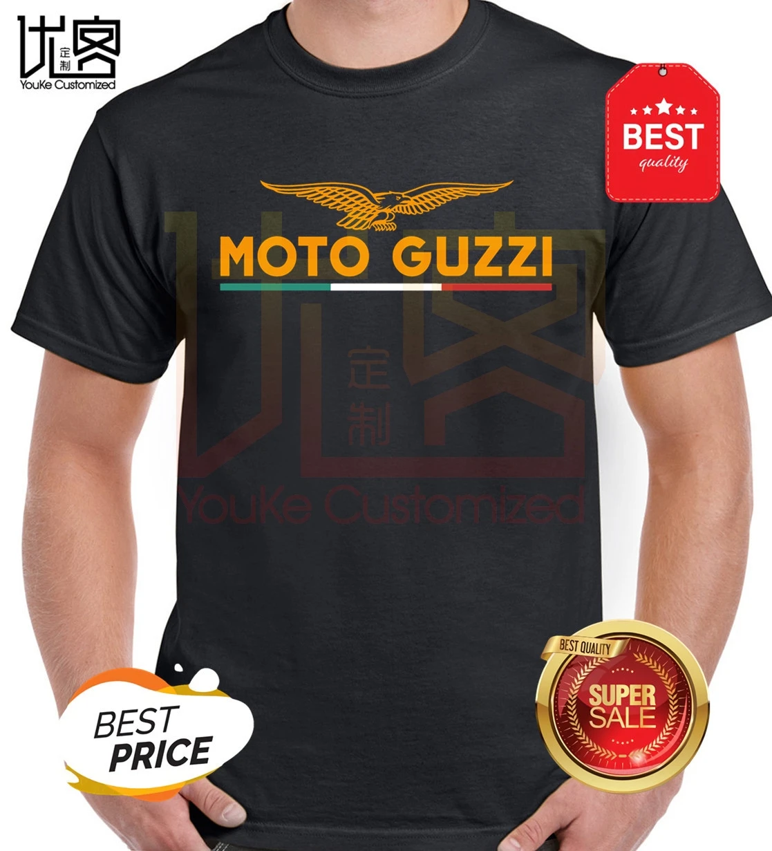 Футболка moto guzzi с логотипом Орла для мужчин и женщин летняя коллекция 100%