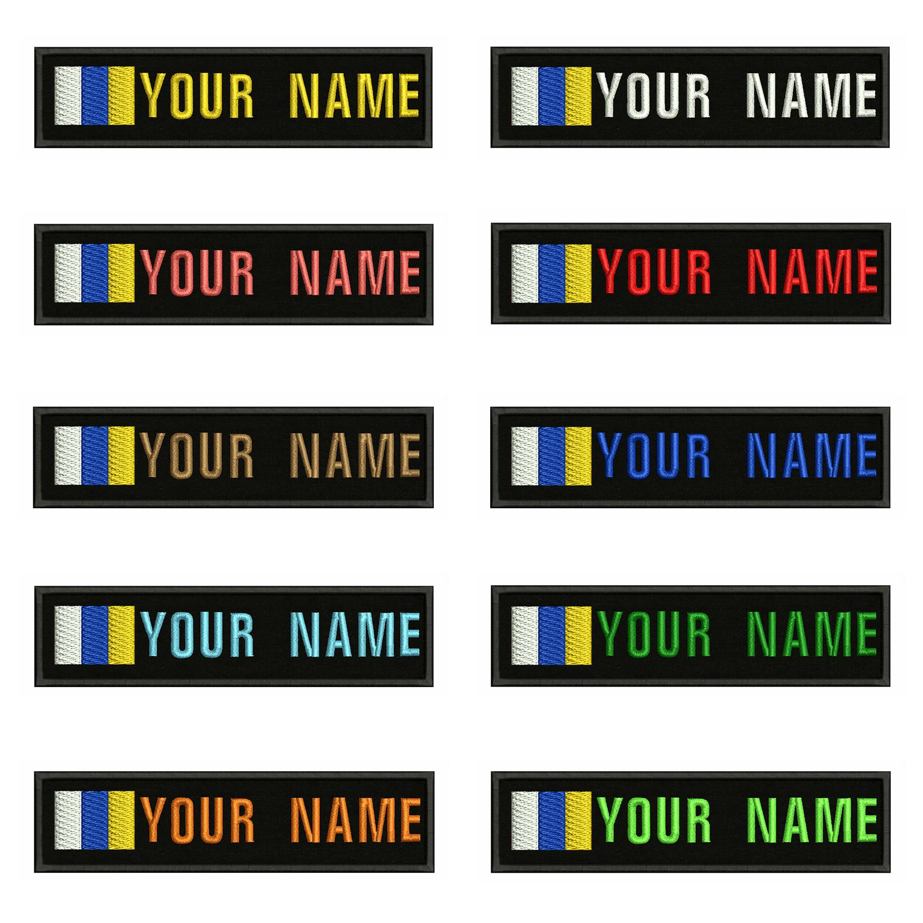 Флаг Канарских островов 10 х2 5 см вышивка с именем под заказ значок в полоску