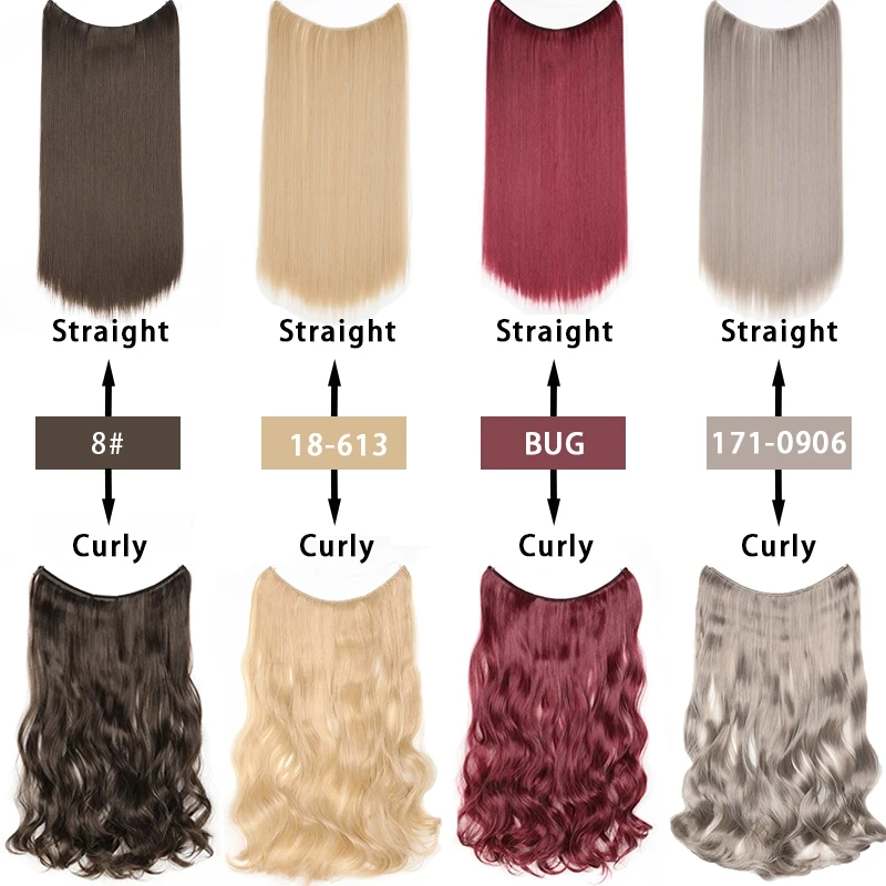 24 &quotженские невидимая проволока для наращивания волос без зажимов Длинные