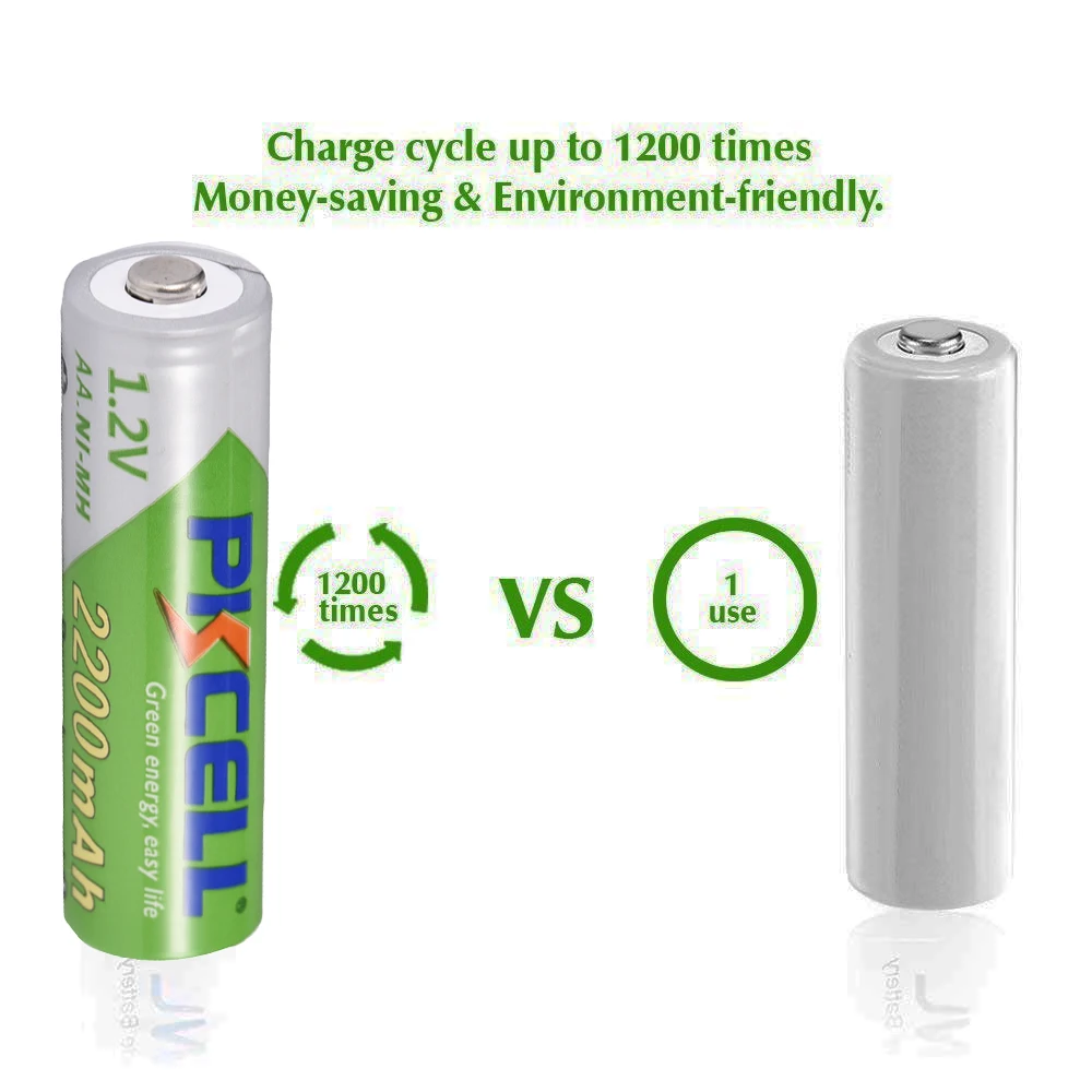 Аккумуляторные батареи PKCELL 2200 мАч aa 1 2 в Ni MH 4 слота USB| |
