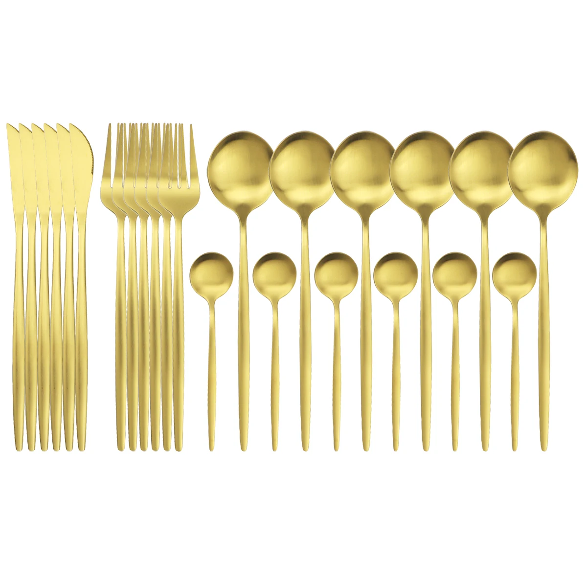 24 шт. набор золотых столовых приборов ножи вилки чайная ложка столовая посуда