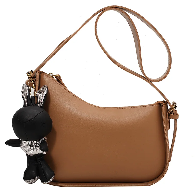 

Purses And Handbags Simple Solid PU Leather Cartoon Doll Women's Shoulder Crossbody Bags Luxury Designer Handbag Sac à Main