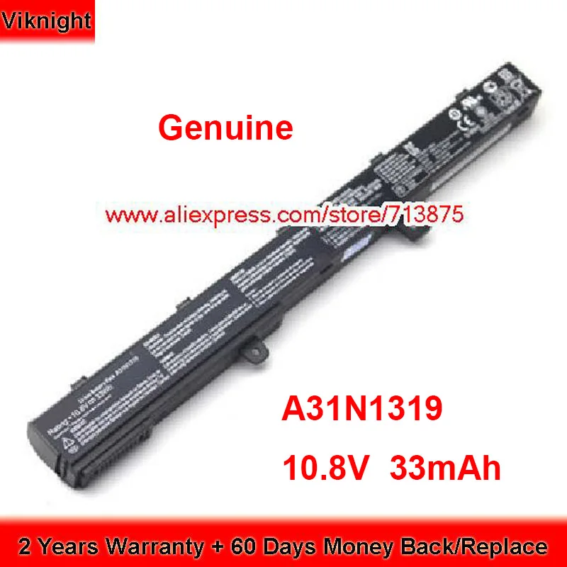 

Genuine A31N1319 Battery for Asus D550MA F551M F551MAV N2815 R512m X451C X451CA X551CA X551MAV X551MA X551CA-SX024H 10.8V 33mAh