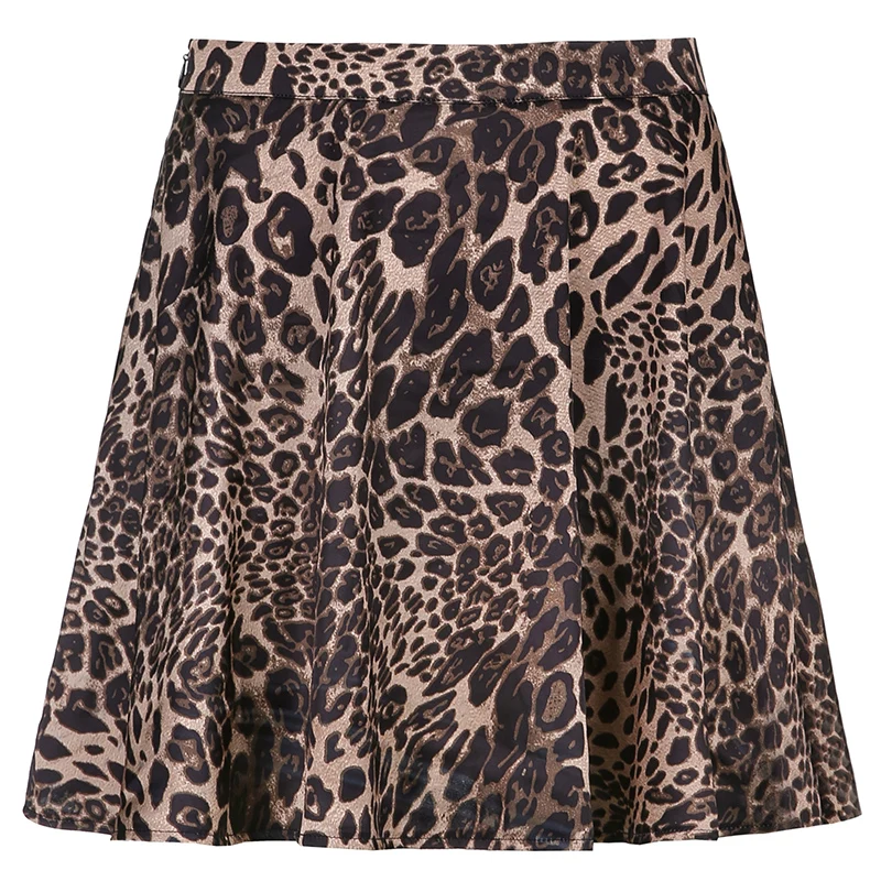 

2021 Summer New Women Vintage Leopard Print Sexy Y2k Clubwear Korean Style High Waist A-line Kawaii Mini Skirt Harajuku Outfits