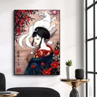 Картина по номерам с изображением женщины и Белого Волка