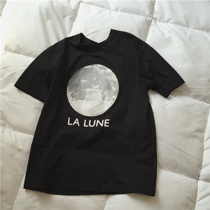Новинка 2019 топы Blusa Camisetas La Lune Весенняя футболка в стиле ретро супер Одежда