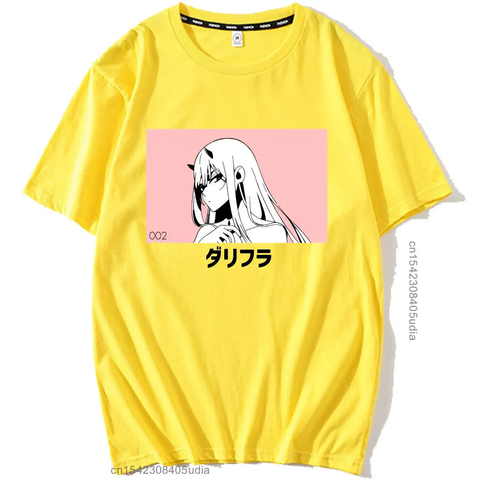 

Zero Two From Darling In The Franxx Arigatou Tshirt New Harajuku Streetwear Unisex Boyfriend Men Tshirt Funny T Shirts