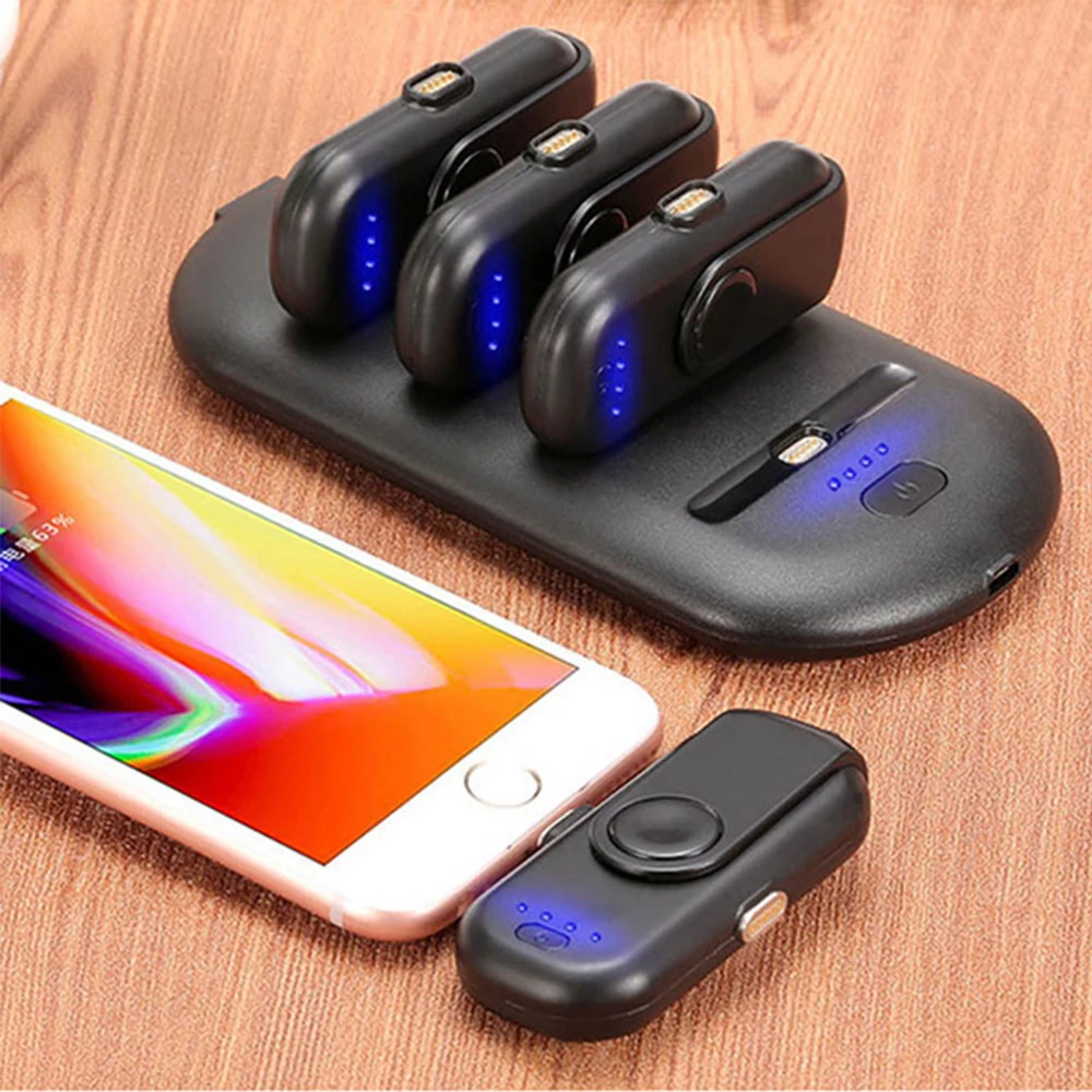 New Portable Magnetic 4-in-1 Mobile Power Supply For iPhone Micro USB Type C Mini Magnet Charger Bank Dropshipping | Спорт и
