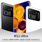 Оригинальный Ультратонкий смартфон M11, Android 11,0, 16 + 512 ГБ, 7,3 дюйма, 4G
